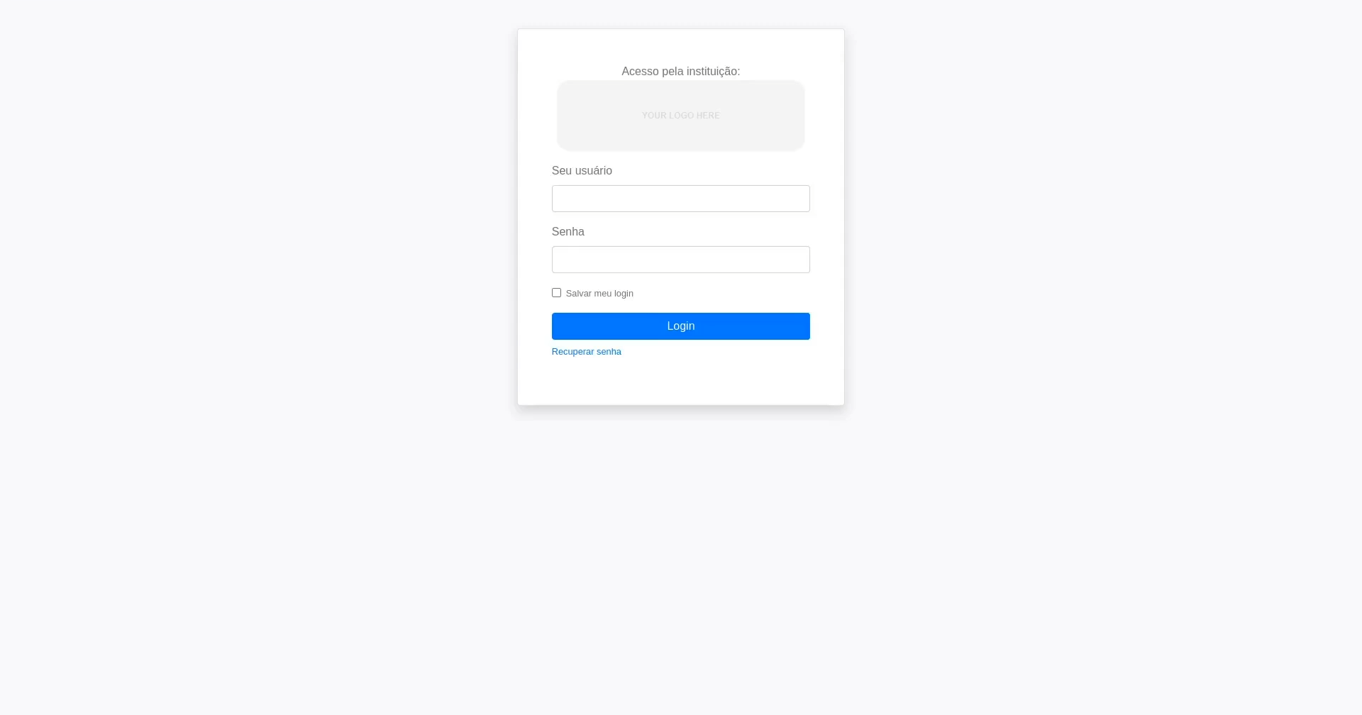 Login page