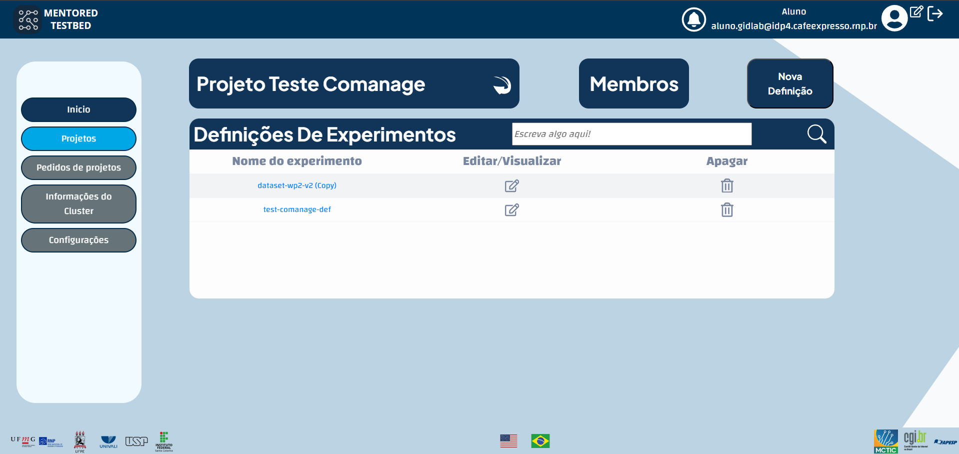 Definição de Experimentos